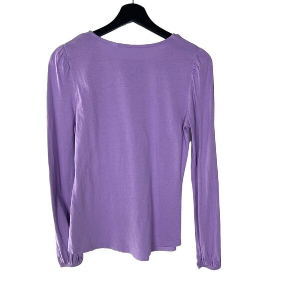 Boden Purple Long Sleeve Cotton Modal Blend Top 4 - Picture 2 of 7